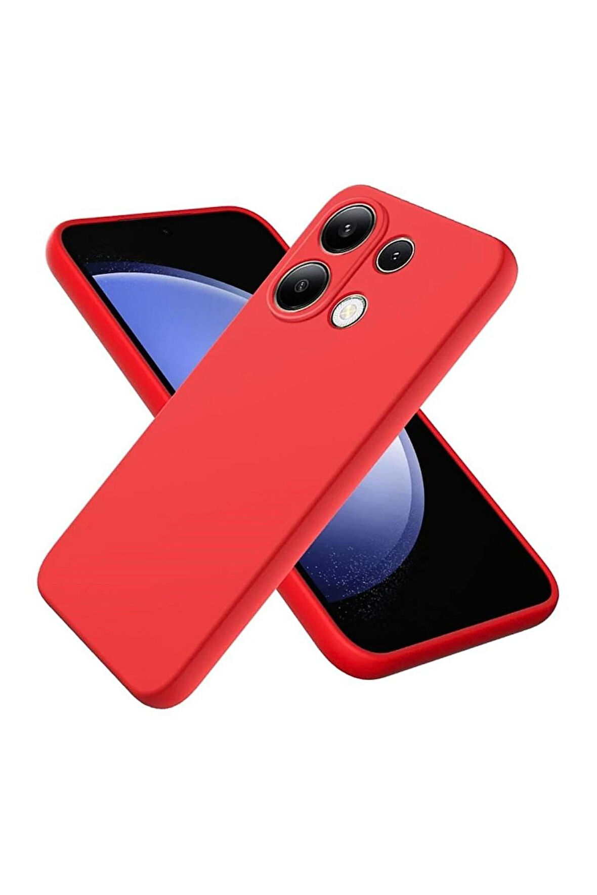 Redmi Note 13 Pro 4G Uyumlu Silikon Kılıf - Kamera Korumalı Esnek Pastel Renk Kapak - Kırmızı
