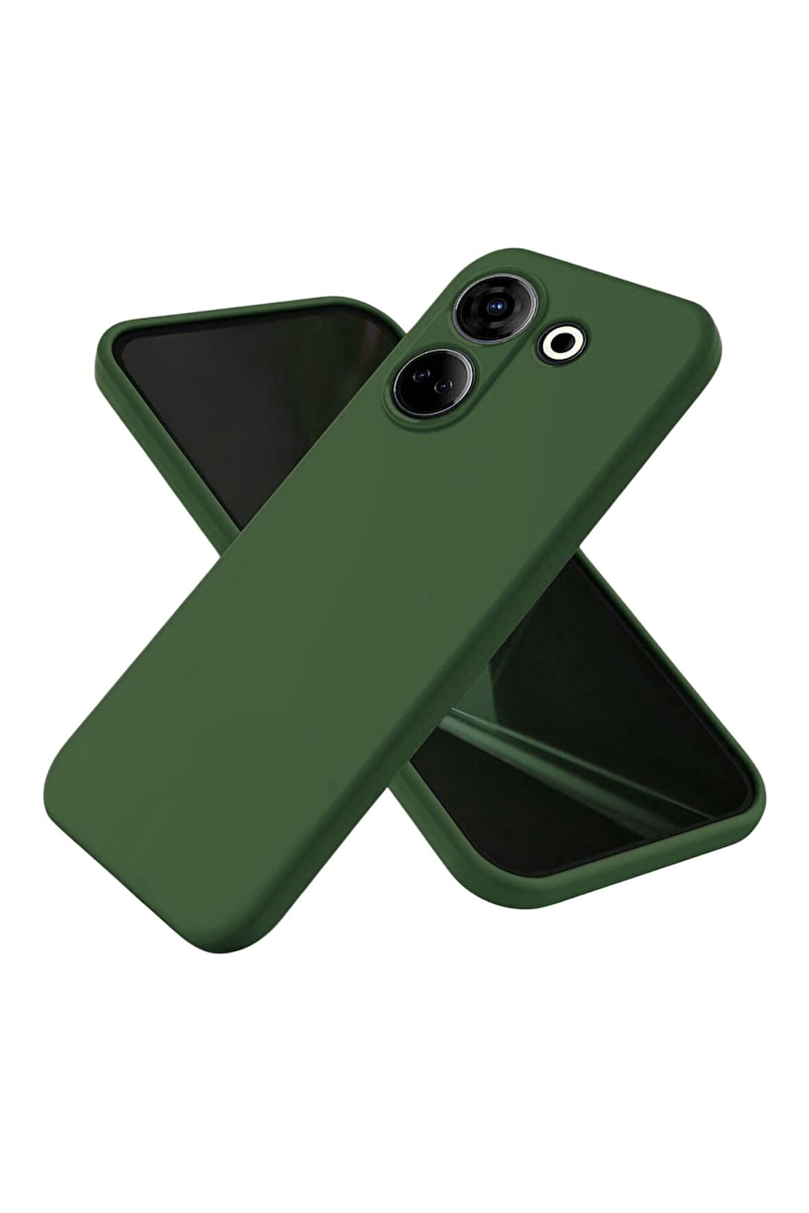 Tecno Camon 20 Uyumlu Silikon Kılıf - Kamera Korumalı Esnek Pastel Renk Kapak - Yeşil