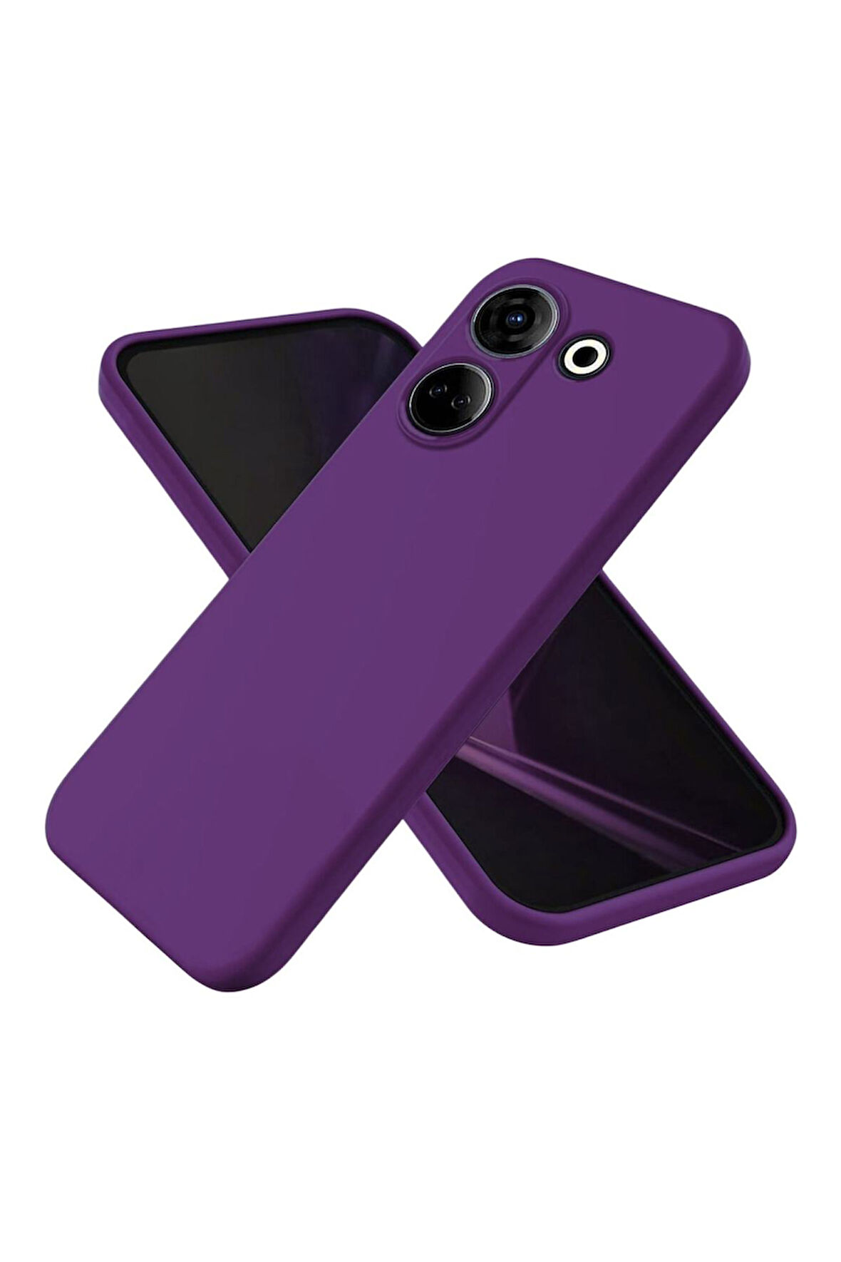 Tecno Camon 20 Pro Uyumlu Silikon Kılıf - Kamera Korumalı Esnek Pastel Renk Kapak - Mor