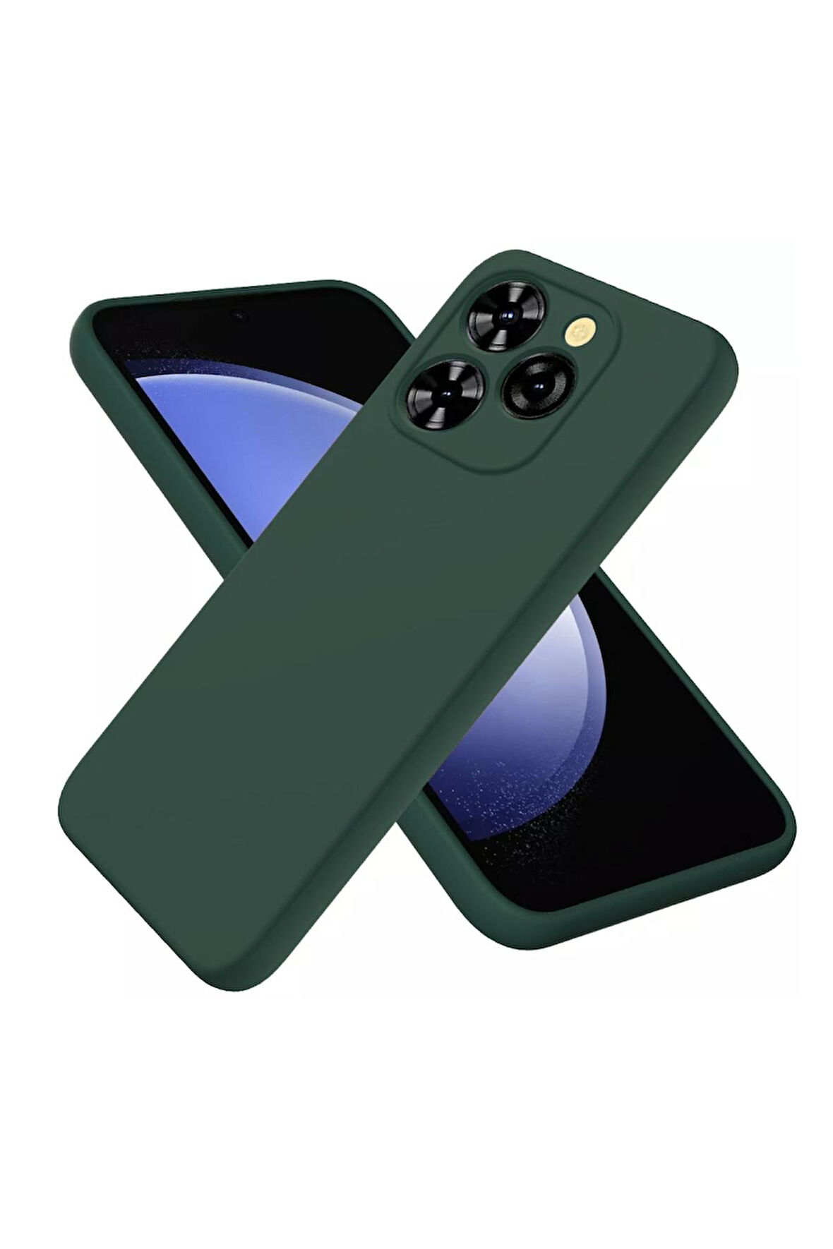 Tecno Spark 20 Pro Uyumlu Silikon Kılıf - Kamera Korumalı Esnek Pastel Renk Kapak - Yeşil
