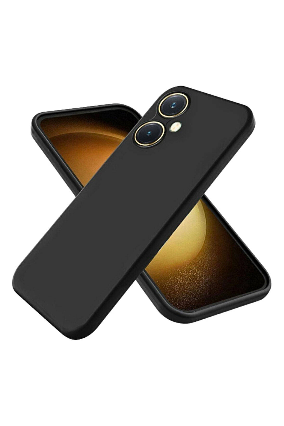 Vivo Y27 Uyumlu Silikon Kılıf - Kamera Korumalı Esnek Pastel Renk Kapak - Siyah