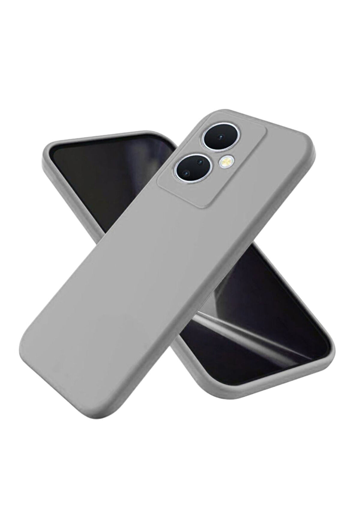Vivo V29 Lite Uyumlu Silikon Kılıf - Kamera Korumalı Esnek Pastel Renk Kapak - Gri