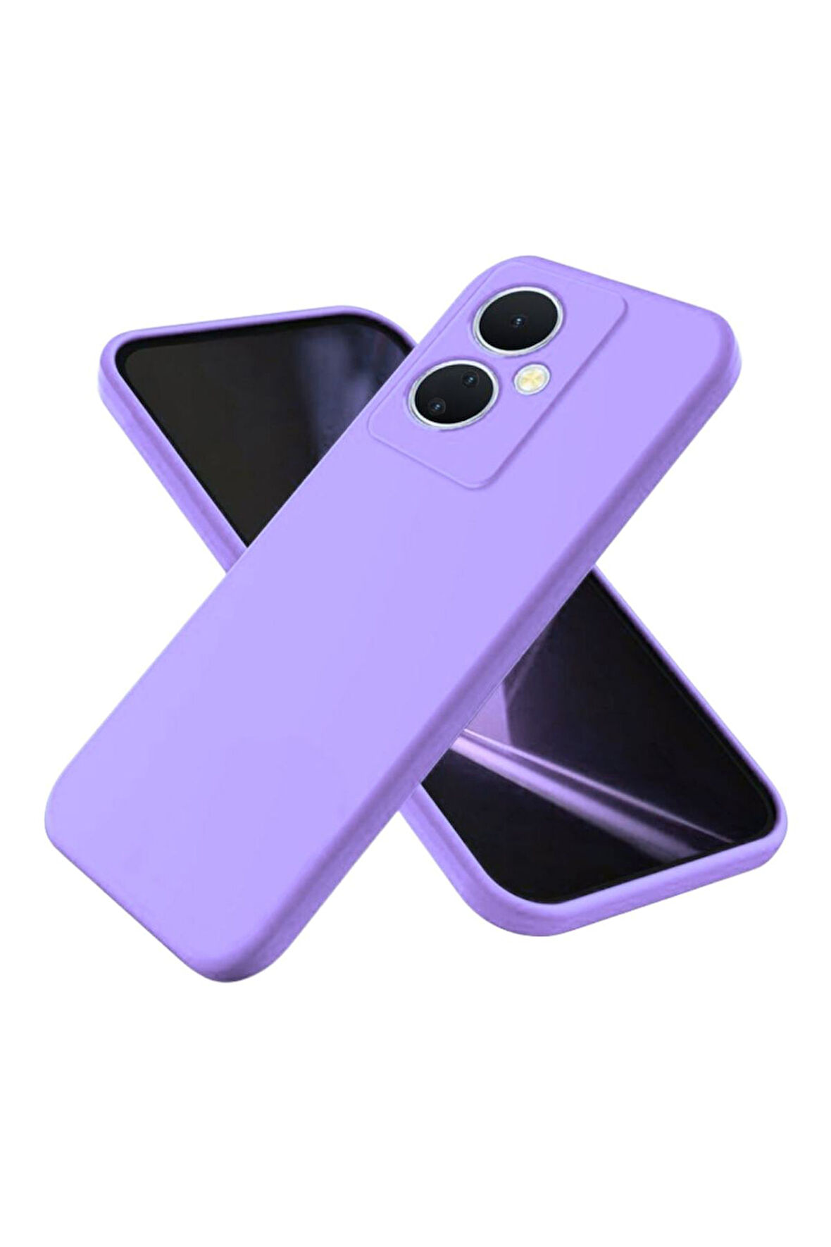 Vivo V29 Lite Uyumlu Silikon Kılıf - Kamera Korumalı Esnek Pastel Renk Kapak - Lila