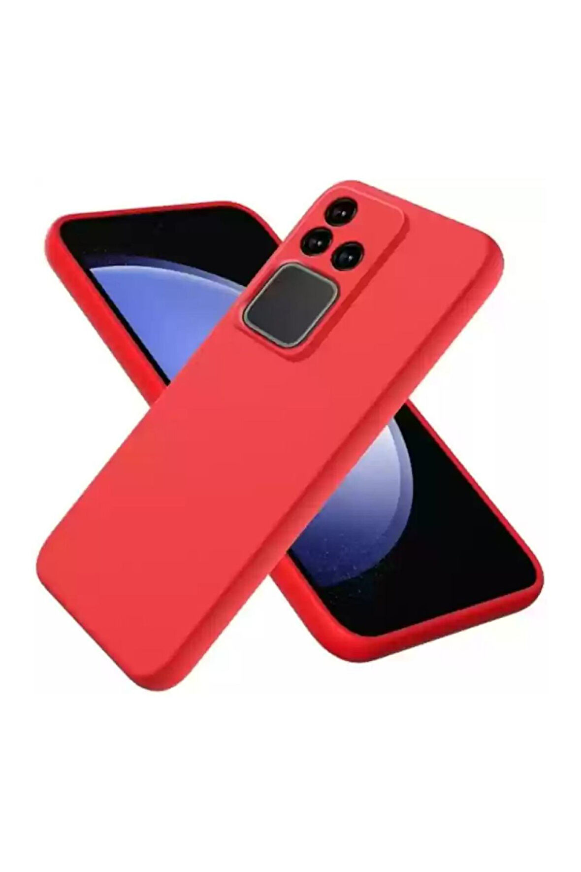 Vivo V30 Uyumlu Silikon Kılıf - Kamera Korumalı Esnek Pastel Renk Kapak - Kırmızı