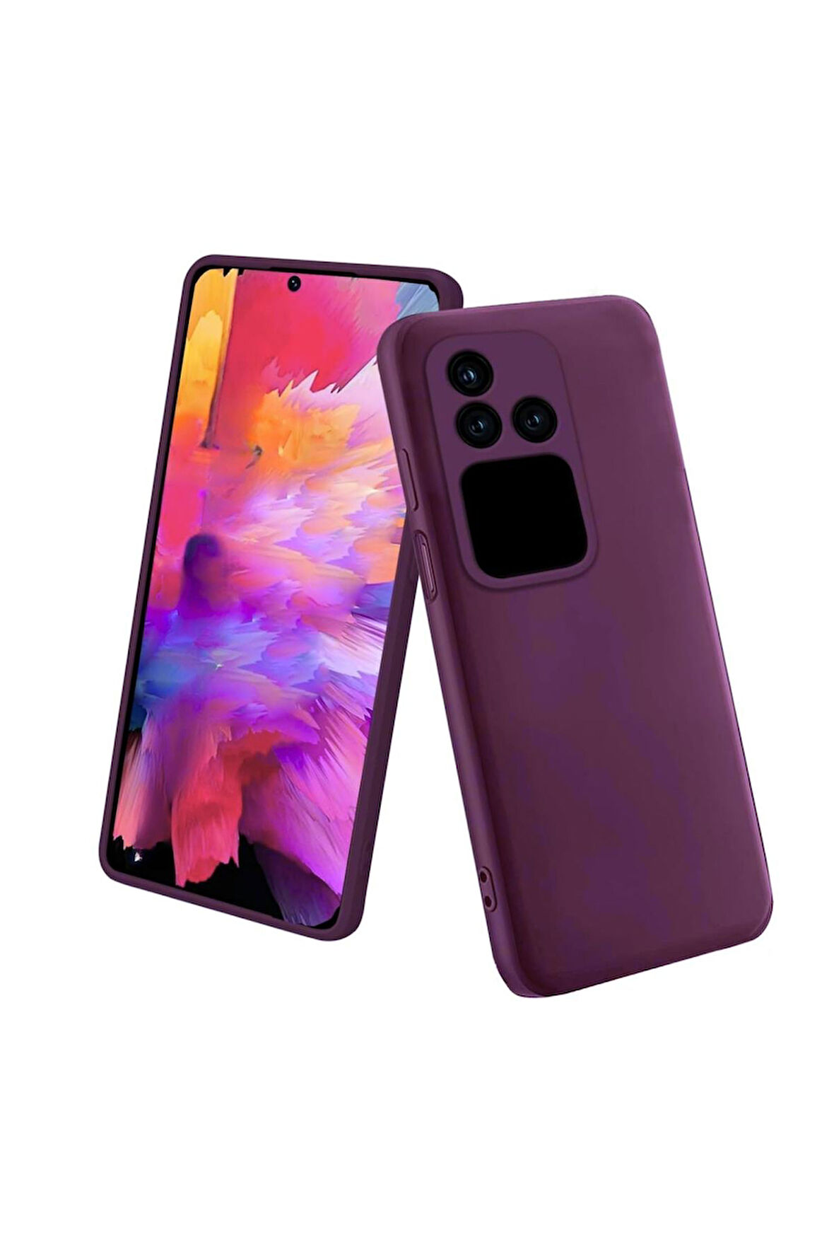 Vivo V30 Uyumlu Silikon Kılıf - Kamera Korumalı Esnek Pastel Renk Kapak - Mor