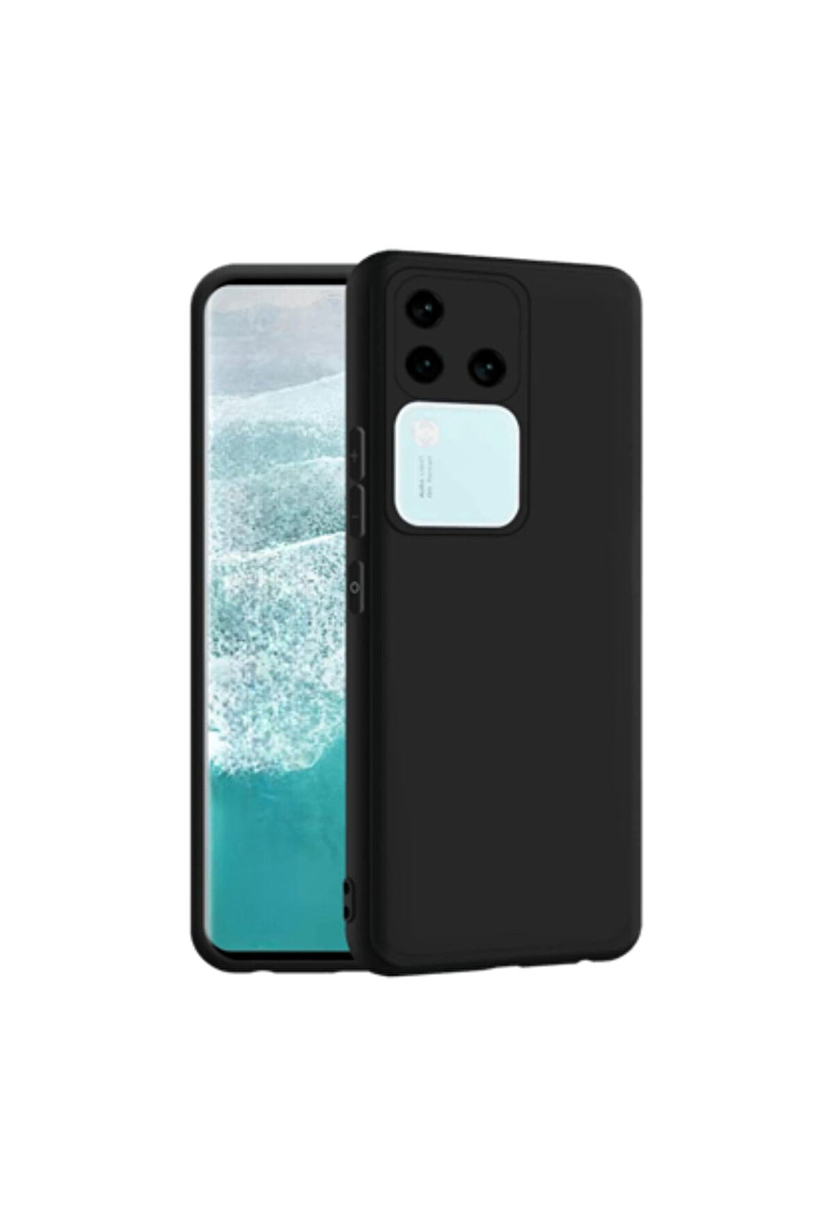 Vivo V30 Pro Uyumlu Silikon Kılıf - Kamera Korumalı Esnek Pastel Renk Kapak - Siyah