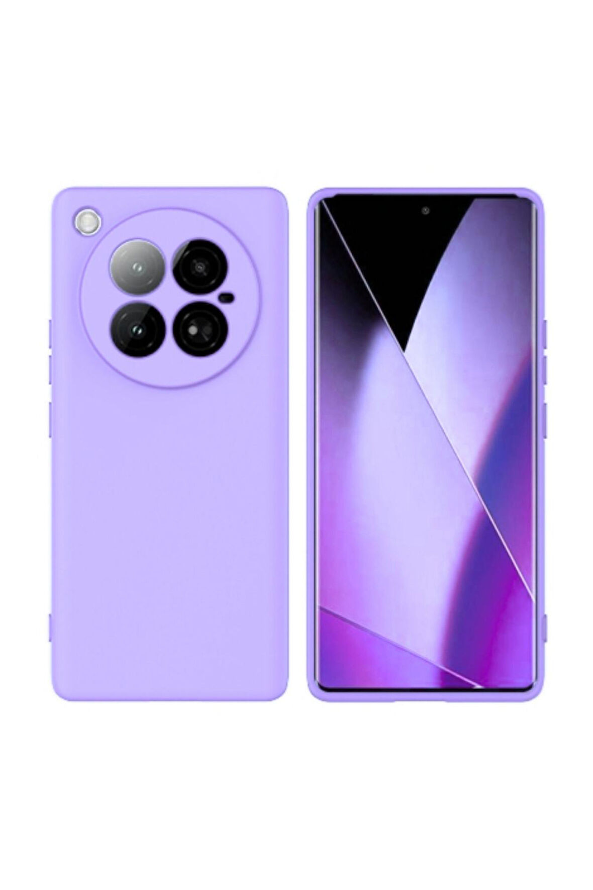 Infinix Zero 40 Uyumlu Silikon Kılıf - Kamera Korumalı Esnek Pastel Renk Kapak - Lila
