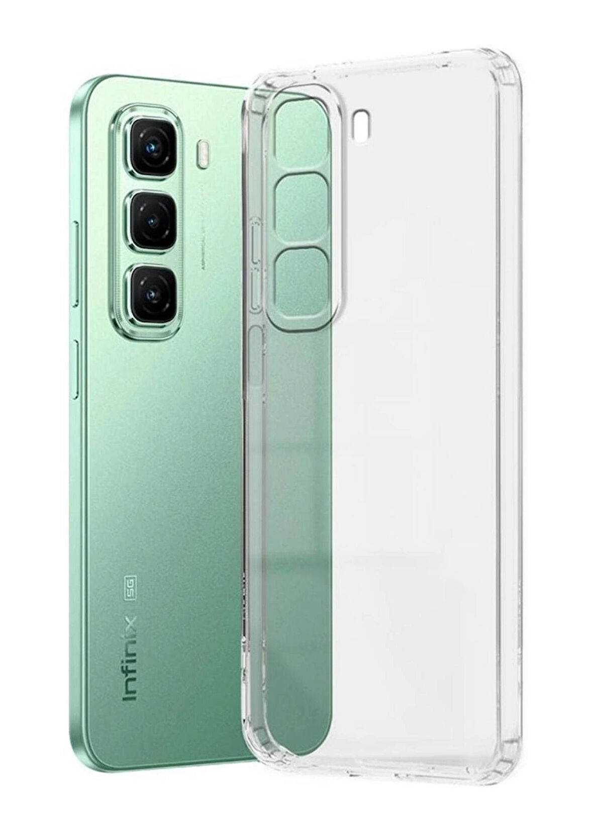 Infinix Hot 50 Pro 4G Uyumlu Şeffaf Silikon Kılıf - Kamera Korumalı Esnek Tam Koruma Kapak