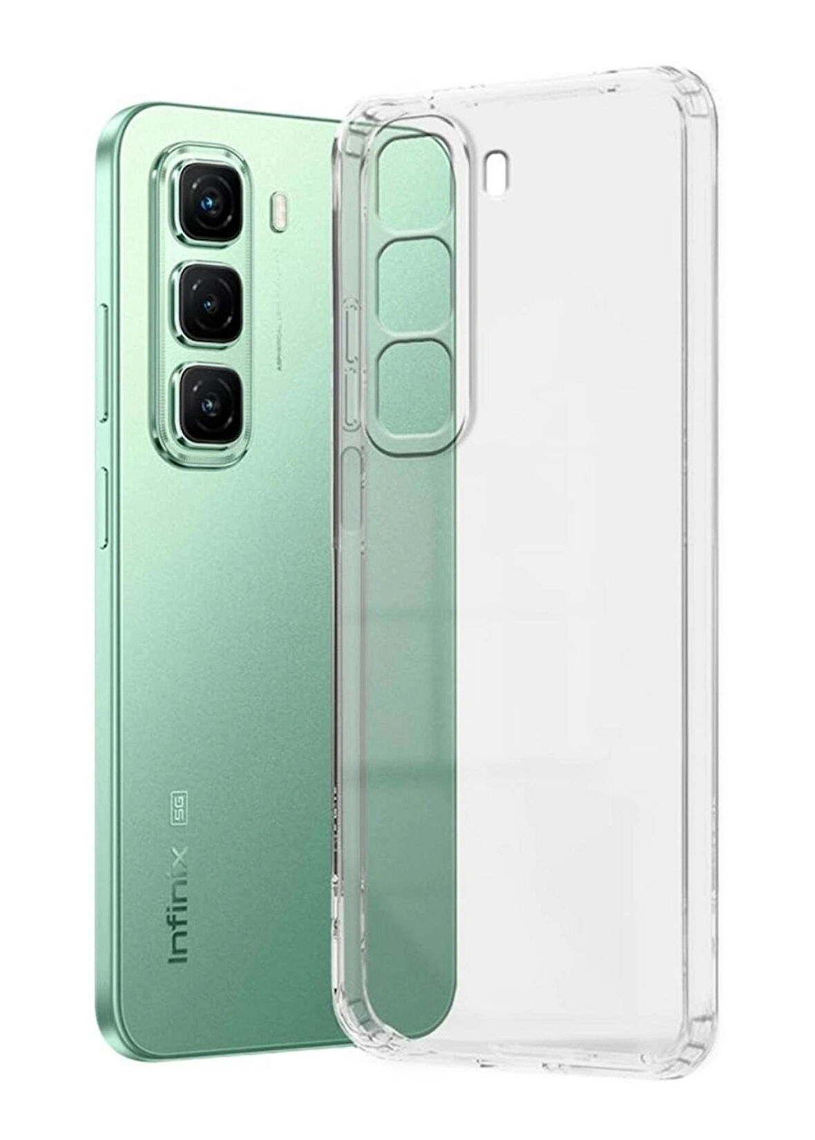 Infinix Hot 50 Pro Plus 4G Uyumlu Şeffaf Silikon Kılıf - Kamera Korumalı Esnek Tam Koruma Kapak