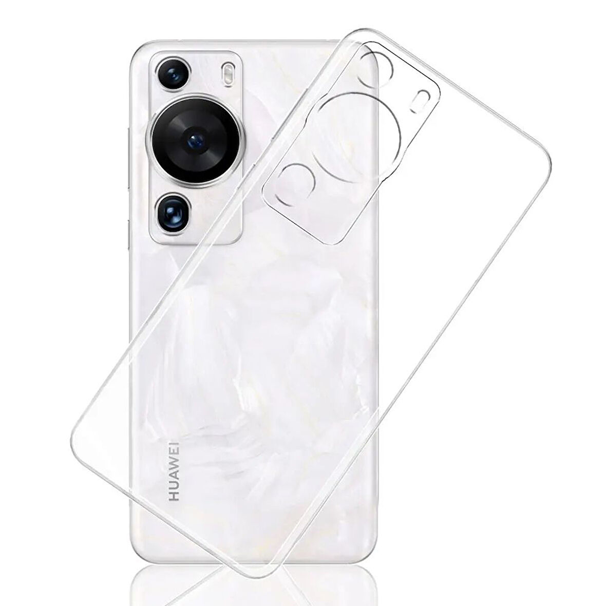 Huawei P60 Pro Uyumlu Şeffaf Silikon Kılıf - Kamera Korumalı Esnek Tam Koruma Kapak