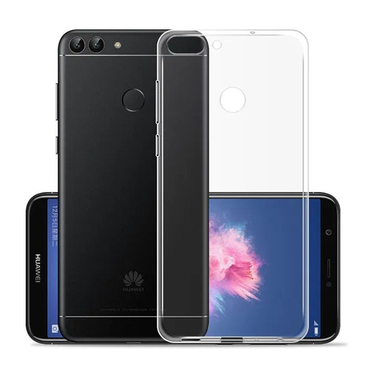 Huawei P Smart 2018 Uyumlu Şeffaf Silikon Kılıf - Kamera Korumalı Esnek Tam Koruma Kapak