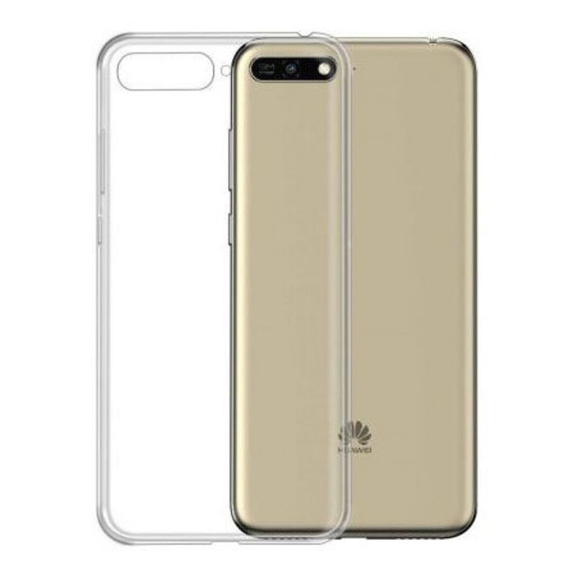 Huawei Y6 2018 Uyumlu Şeffaf Silikon Kılıf - Kamera Korumalı Esnek Tam Koruma Kapak