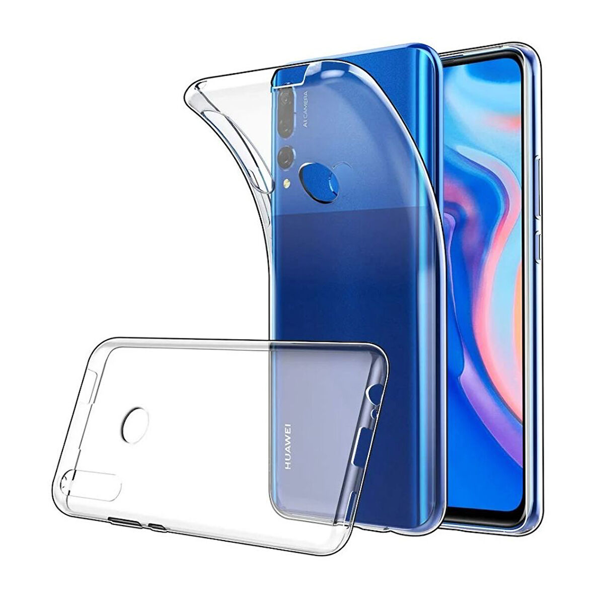 Huawei Y6 Prime 2019 Uyumlu Şeffaf Silikon Kılıf - Kamera Korumalı Esnek Tam Koruma Kapak