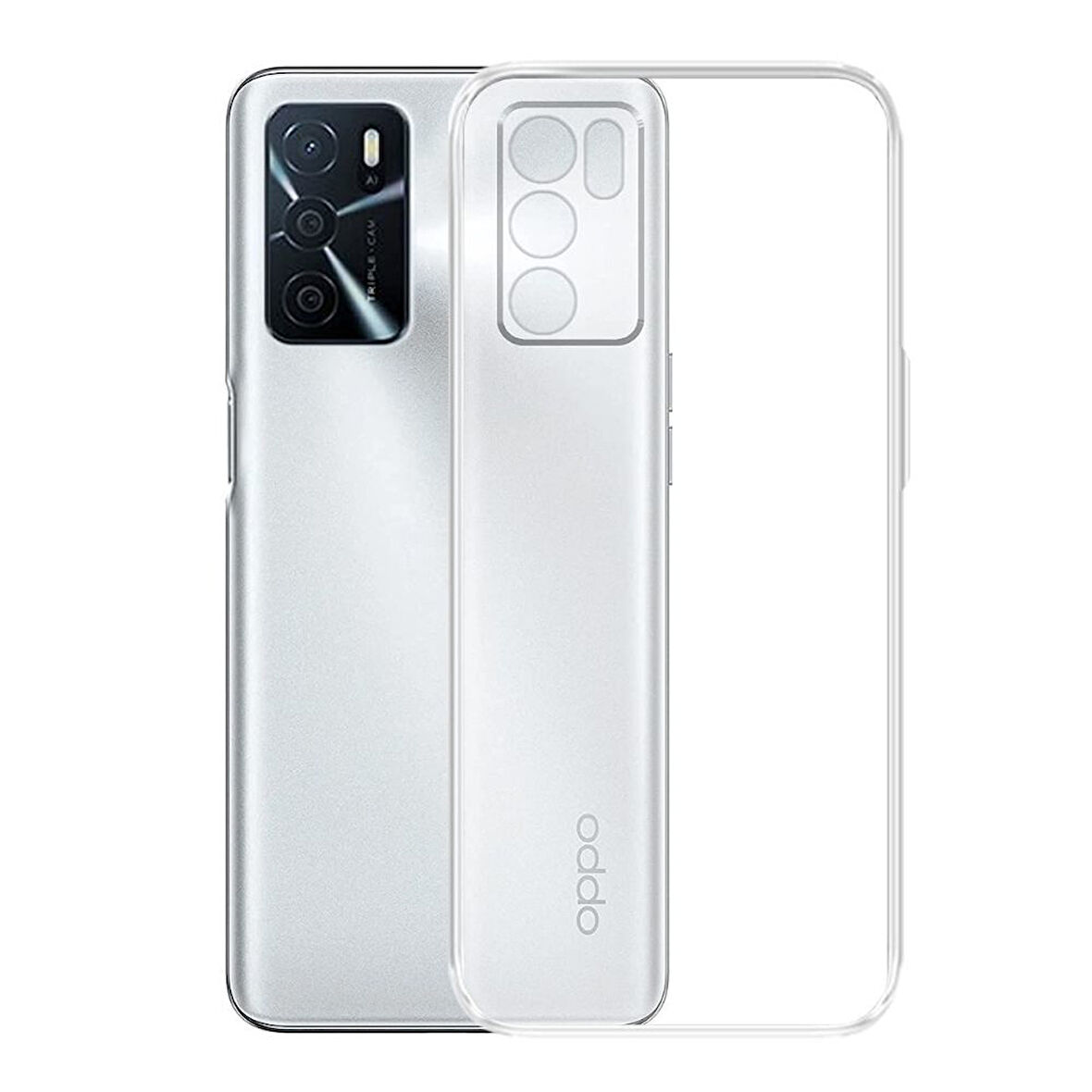 Oppo A16 Uyumlu Şeffaf Silikon Kılıf - Kamera Korumalı Esnek Tam Koruma Kapak