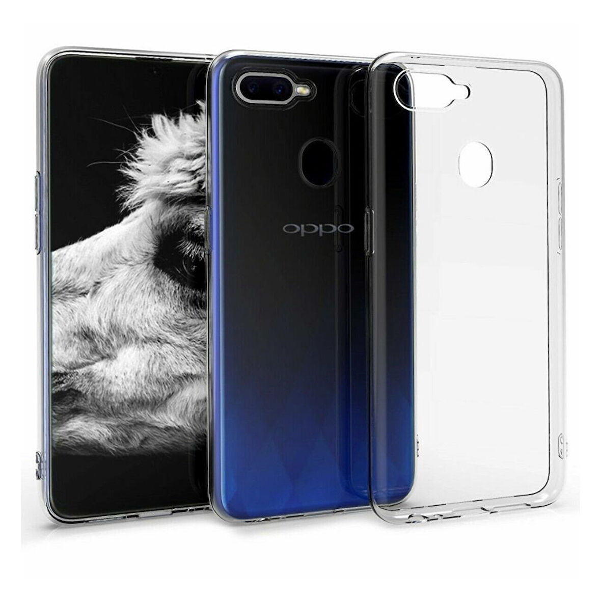 Oppo A5S Uyumlu Şeffaf Silikon Kılıf - Kamera Korumalı Esnek Tam Koruma Kapak