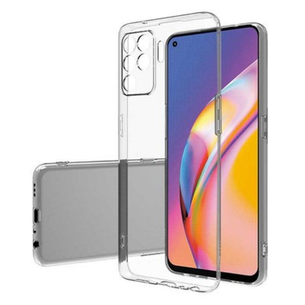 Oppo A94 4G Uyumlu Şeffaf Silikon Kılıf - Kamera Korumalı Esnek Tam Koruma Kapak