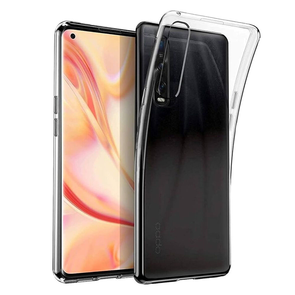 Oppo Find X2 Uyumlu Şeffaf Silikon Kılıf - Kamera Korumalı Esnek Tam Koruma Kapak