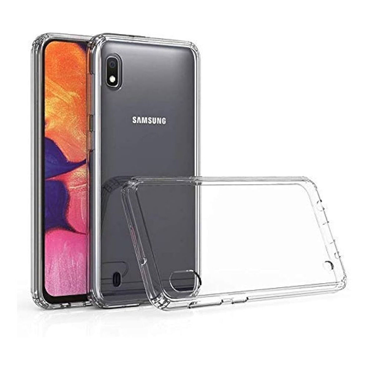 Samsung Galaxy A10 Uyumlu Şeffaf Silikon Kılıf - Kamera Korumalı Esnek Tam Koruma Kapak