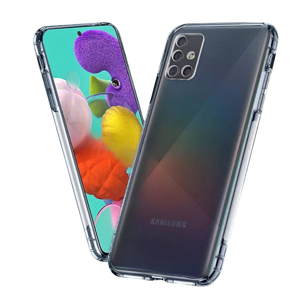 Samsung Galaxy A51 Uyumlu Şeffaf Silikon Kılıf - Kamera Korumalı Esnek Tam Koruma Kapak