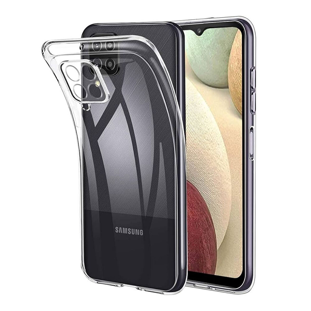 Samsung Galaxy M22 Uyumlu Şeffaf Silikon Kılıf - Kamera Korumalı Esnek Tam Koruma Kapak