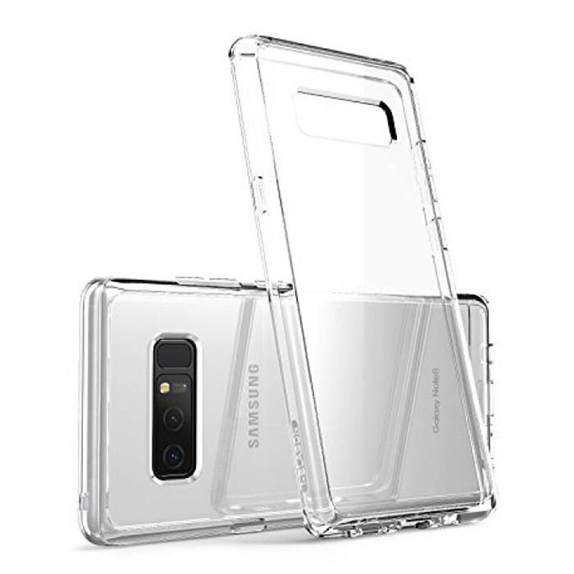 Samsung Galaxy Note 8 Uyumlu Şeffaf Silikon Kılıf - Kamera Korumalı Esnek Tam Koruma Kapak
