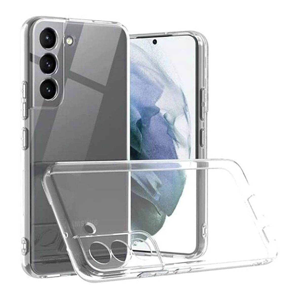 Samsung Galaxy S21 Uyumlu Şeffaf Silikon Kılıf - Kamera Korumalı Esnek Tam Koruma Kapak