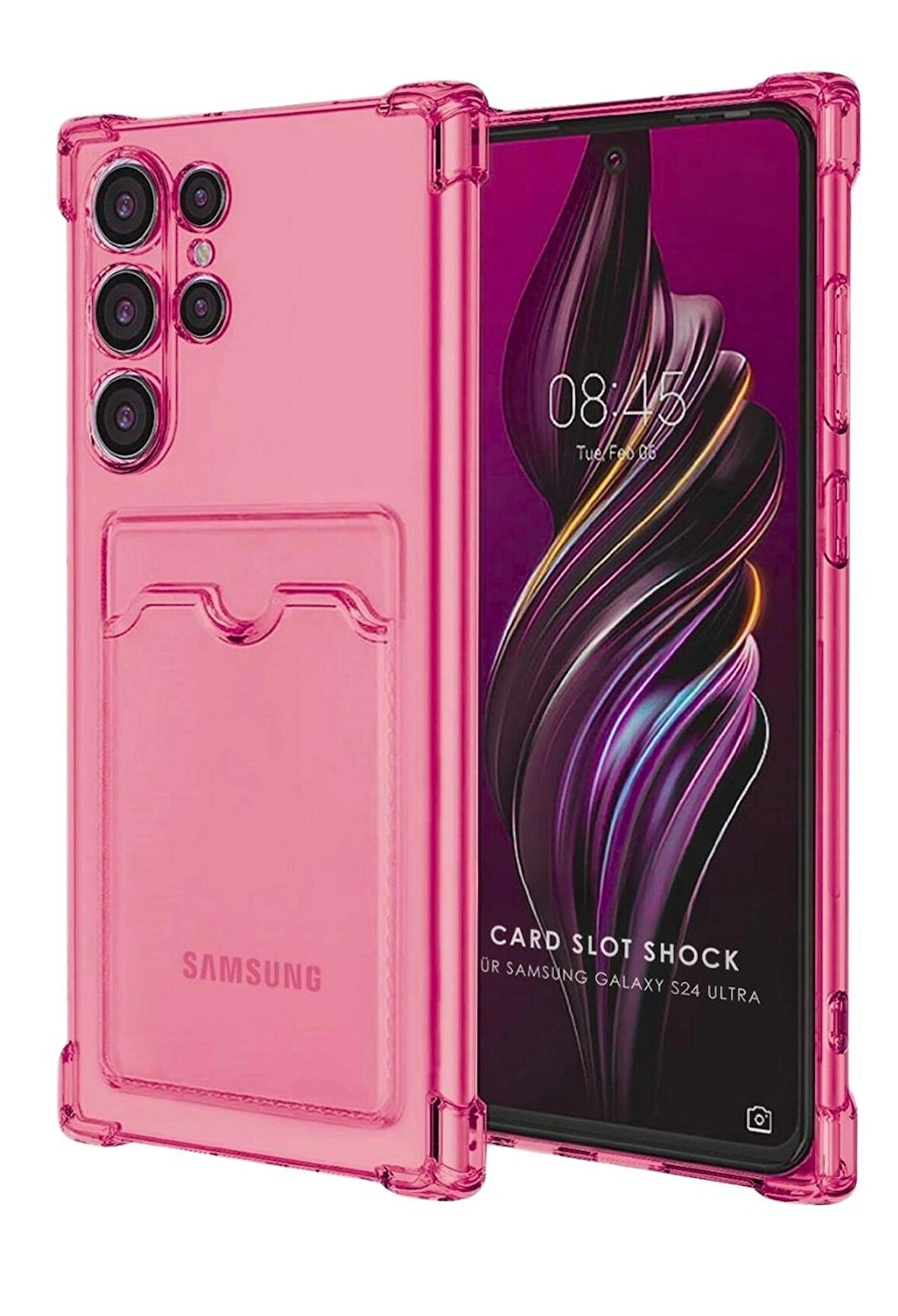 Samsung Galaxy S24 Ultra Kılıf Darbe Emici Köşe Korumalı Kartlıklı Cüzdanlı Silikon Kapak