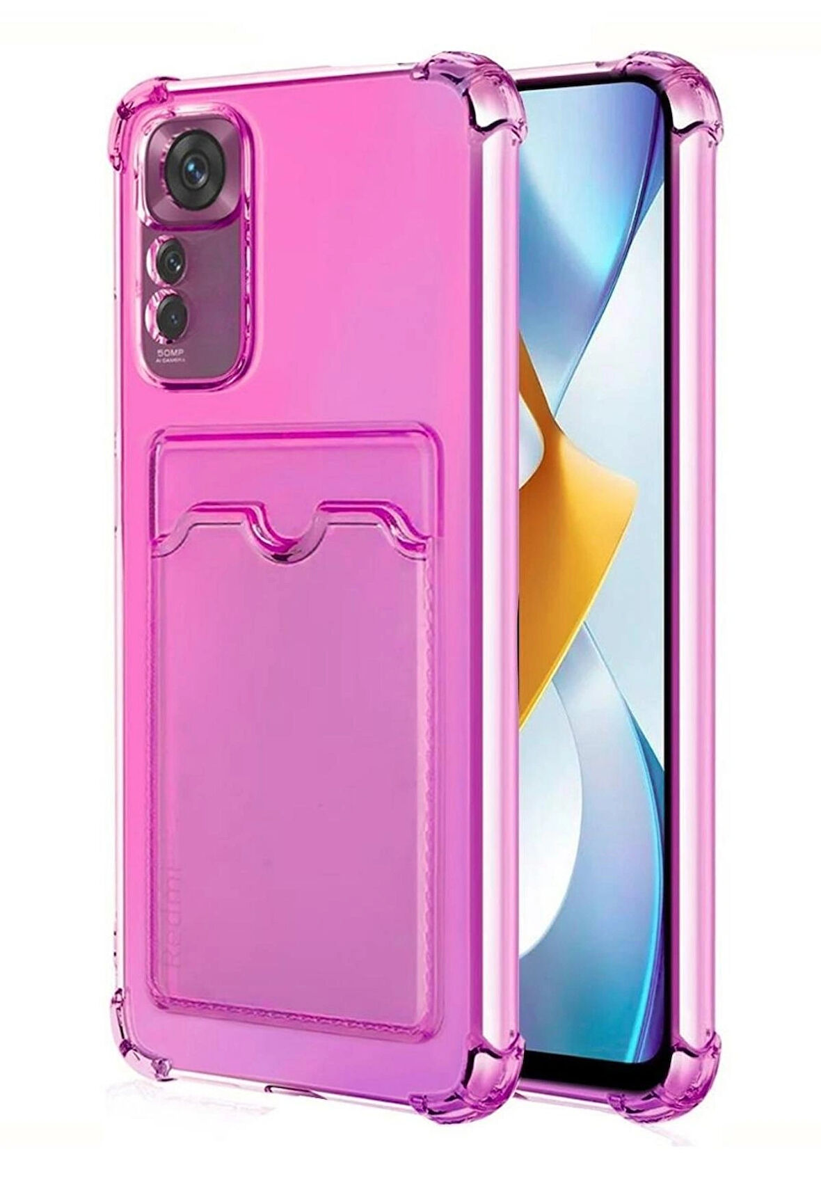 Xiaomi 12T Kılıf Darbe Emici Köşe Korumalı Kartlıklı Cüzdanlı Silikon Kapak