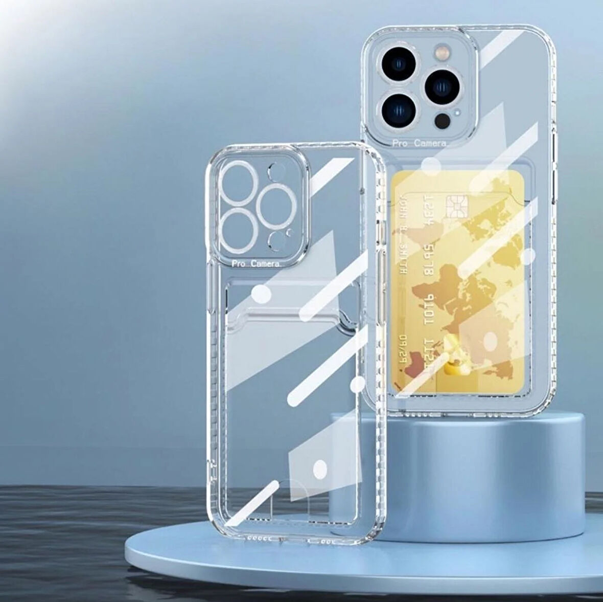 Infinix Hot 40 Kılıf Kartlıklı Cüzdanlı Şeffaf Silikon Kapak - Extra Güçlendirilmiş Kenar