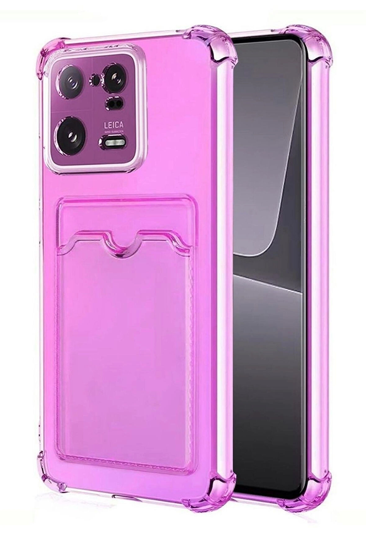 Xiaomi 13 Pro Kılıf Darbe Emici Köşe Korumalı Kartlıklı Cüzdanlı Silikon Kapak