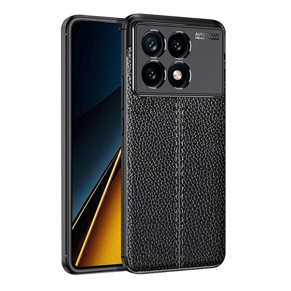 Poco X6 Silikon Kılıf Deri Desenli Kamera Korumalı Darbe Emici Kapak