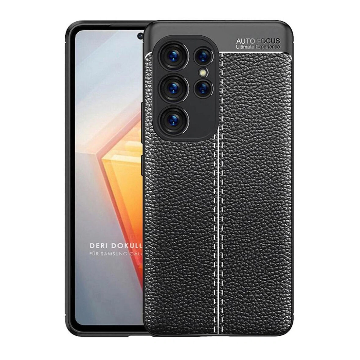 Samsung Galaxy S25 Ultra Silikon Kılıf Deri Desenli Kamera Korumalı Darbe Emici Kapak