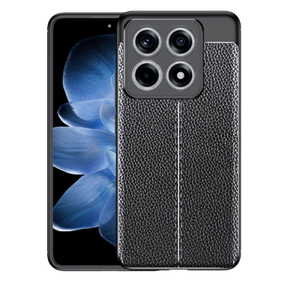 Xiaomi 14T Uyumlu Silikon Kılıf Deri Desenli Kamera Korumalı Darbe Emici Kapak
