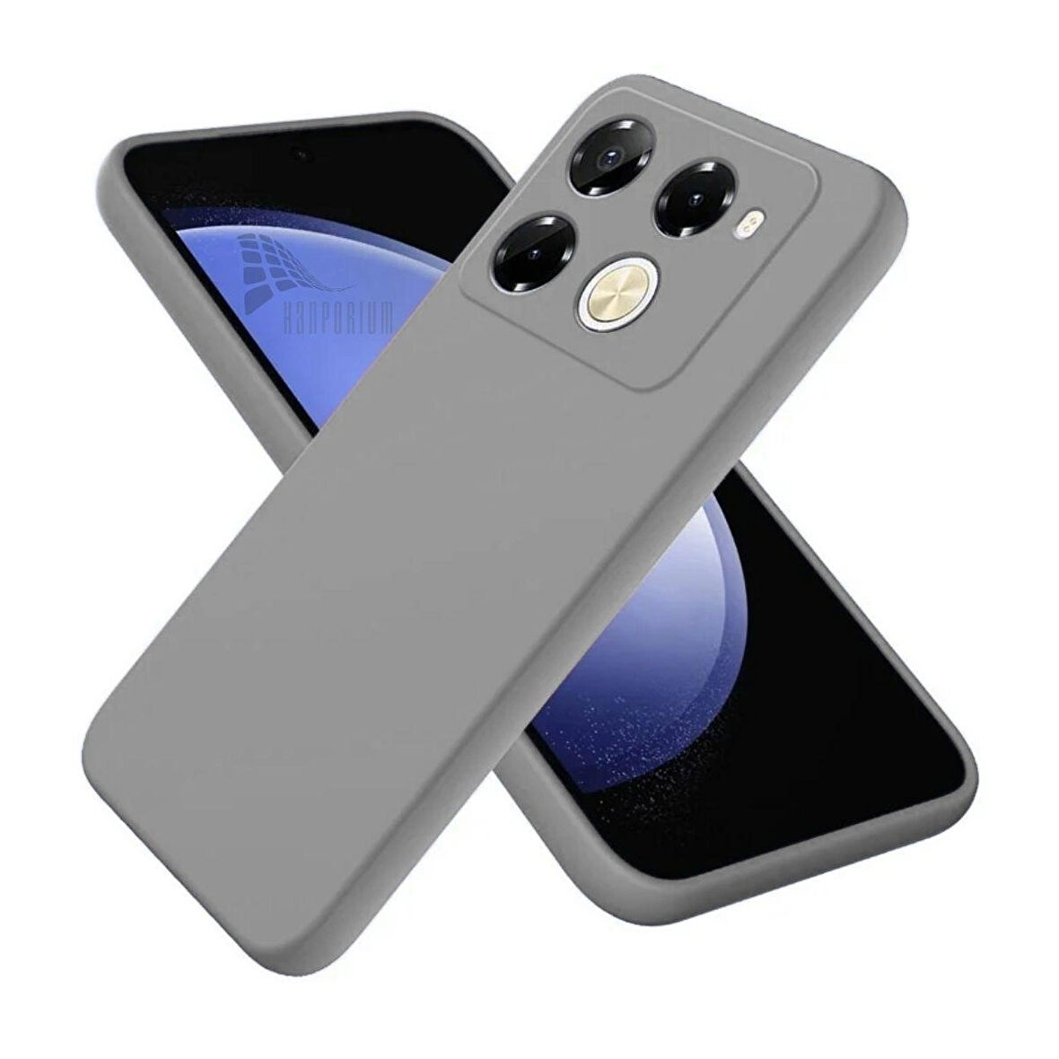 Infinix Note 40 Pro Uyumlu Silikon Kılıf - Kamera Korumalı Esnek Pastel Renk Kapak - Gri