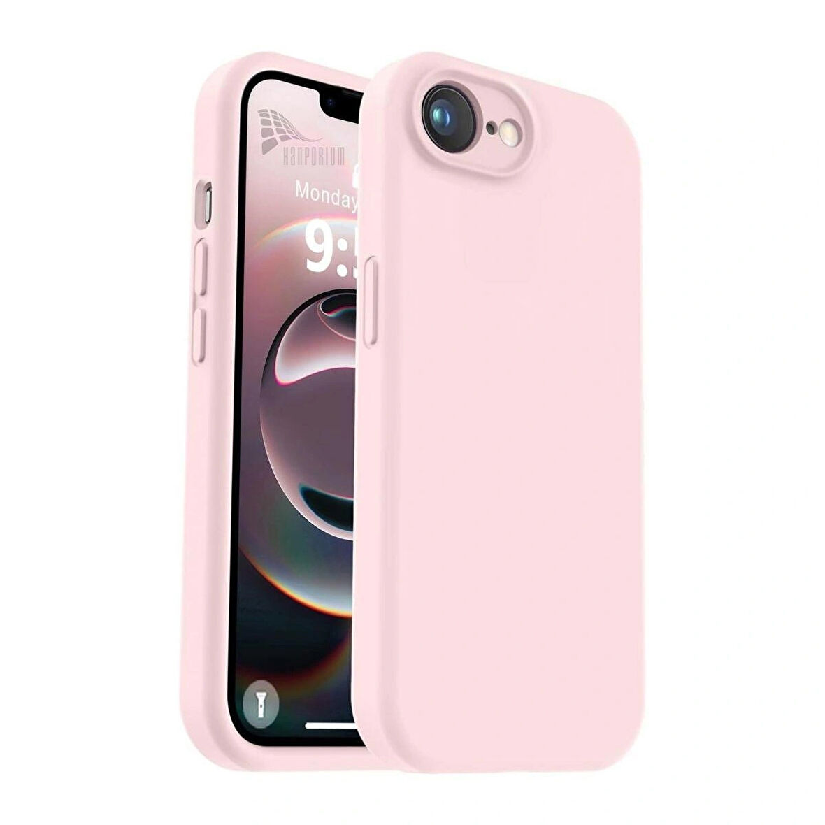 Apple iPhone 16e Uyumlu Silikon Kılıf - Kamera Korumalı Esnek Pastel Renk Kapak - Pudra Pembe