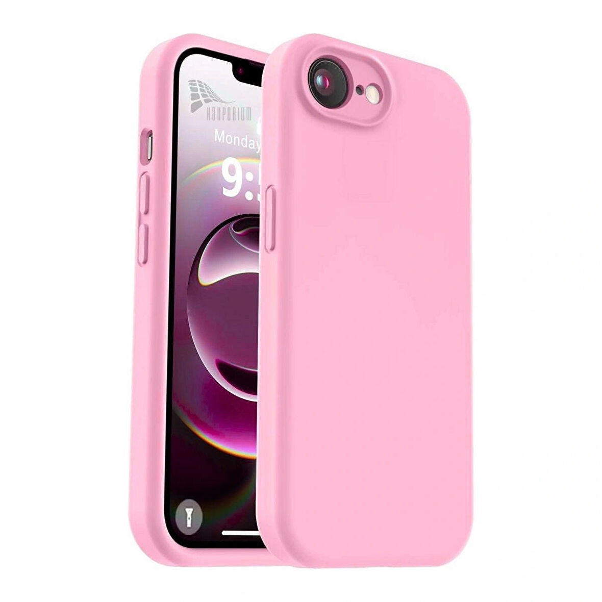 Apple iPhone 16e Uyumlu Silikon Kılıf - Kamera Korumalı Esnek Pastel Renk Kapak - Pembe
