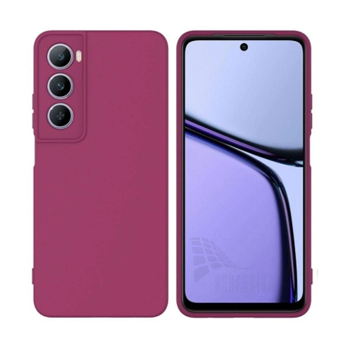 Realme C75 Uyumlu Silikon Kılıf - Kamera Korumalı Esnek Pastel Renk Kapak - Mürdüm