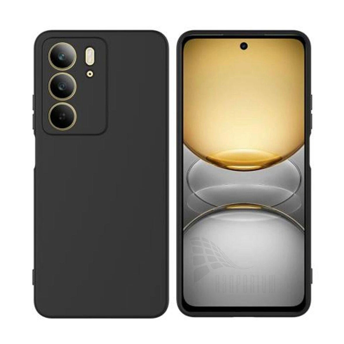 Realme C75 Uyumlu Silikon Kılıf - Kamera Korumalı Esnek Pastel Renk Kapak - Siyah