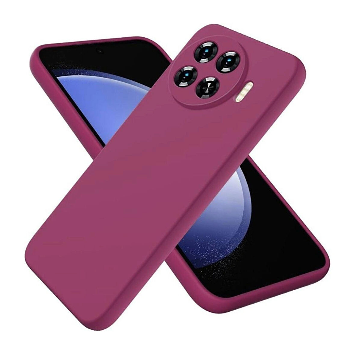Tecno Spark 20 Pro Plus Uyumlu Silikon Kılıf - Kamera Korumalı Esnek Pastel Renk Kapak - Mürdüm