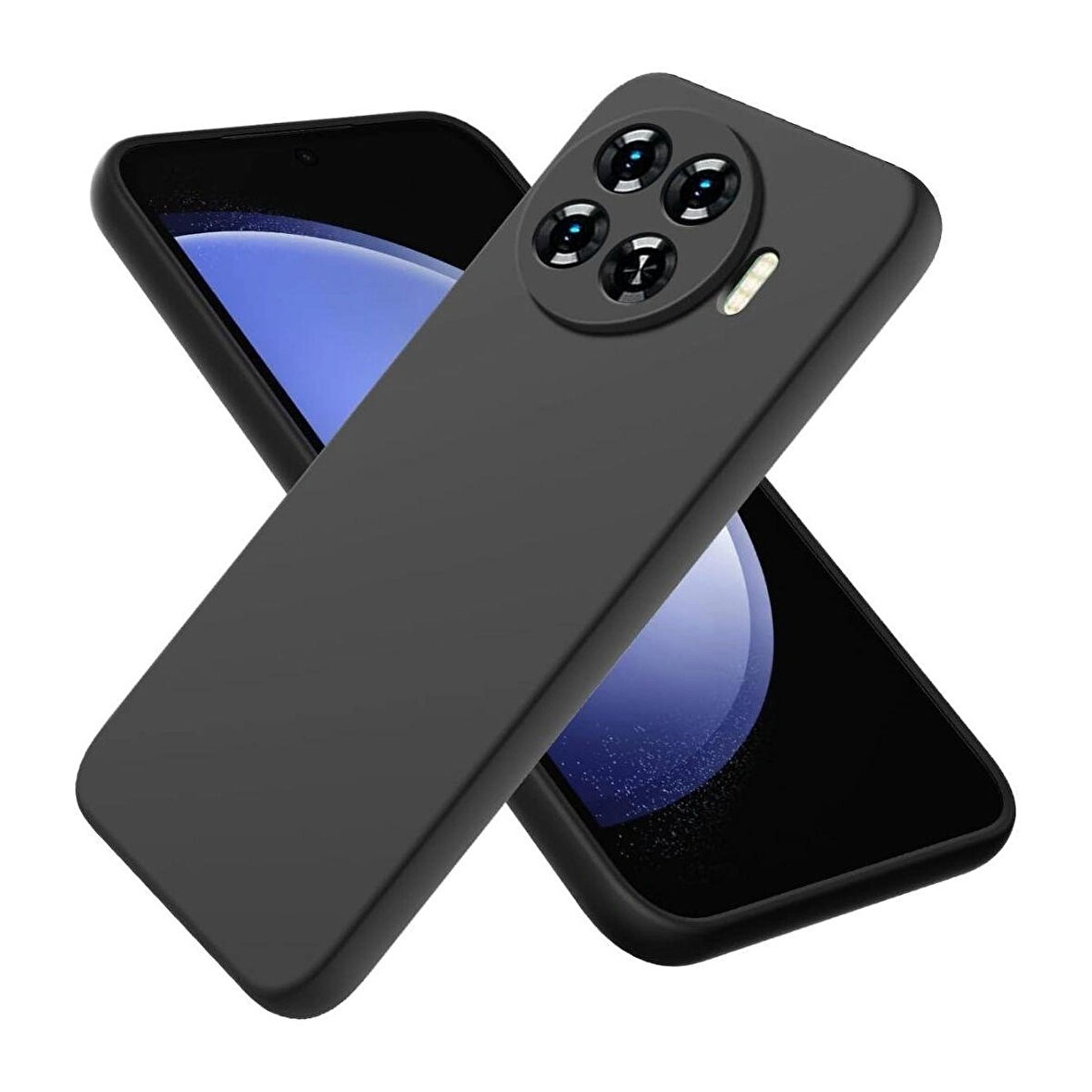 Tecno Spark 20 Pro Plus Uyumlu Silikon Kılıf - Kamera Korumalı Esnek Pastel Renk Kapak - Siyah