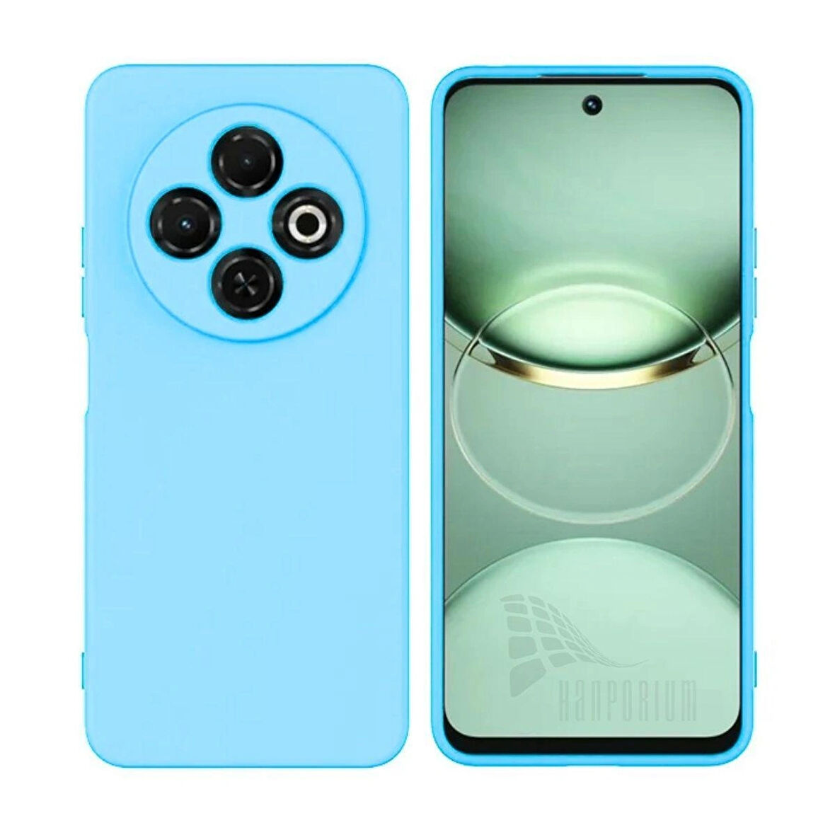 Tecno Spark 30C Uyumlu Silikon Kılıf - Kamera Korumalı Esnek Pastel Renk Kapak - Mavi