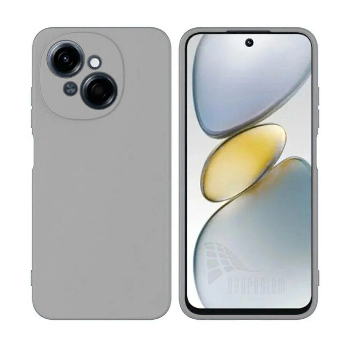 Tecno Spark Go 1 Uyumlu Silikon Kılıf - Kamera Korumalı Esnek Pastel Renk Kapak - Gri