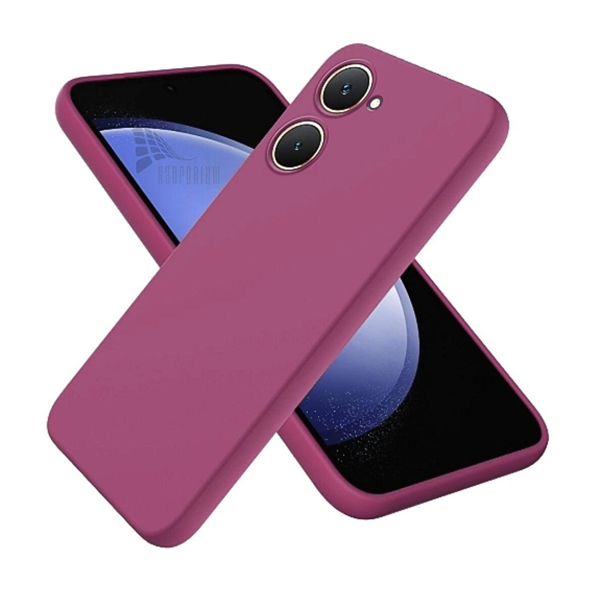 Vivo Y18 Uyumlu Silikon Kılıf - Kamera Korumalı Esnek Pastel Renk Kapak - Mürdüm