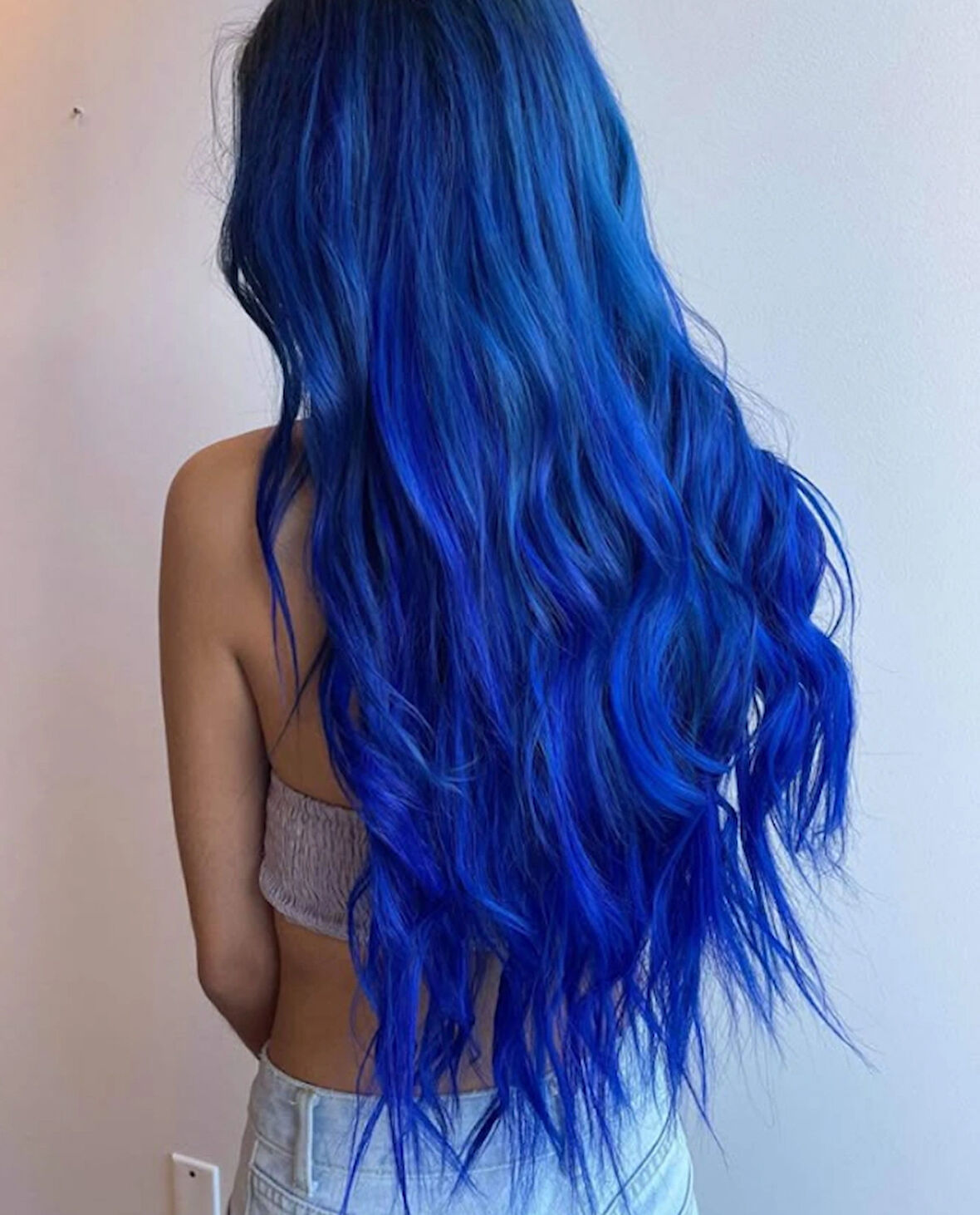 HairPim 100% İnsan Saçı Rainbow (0.8 Gr) Mavi 50 Adet 70 Cm Yeni Nesil Kaynak Saç HPM344