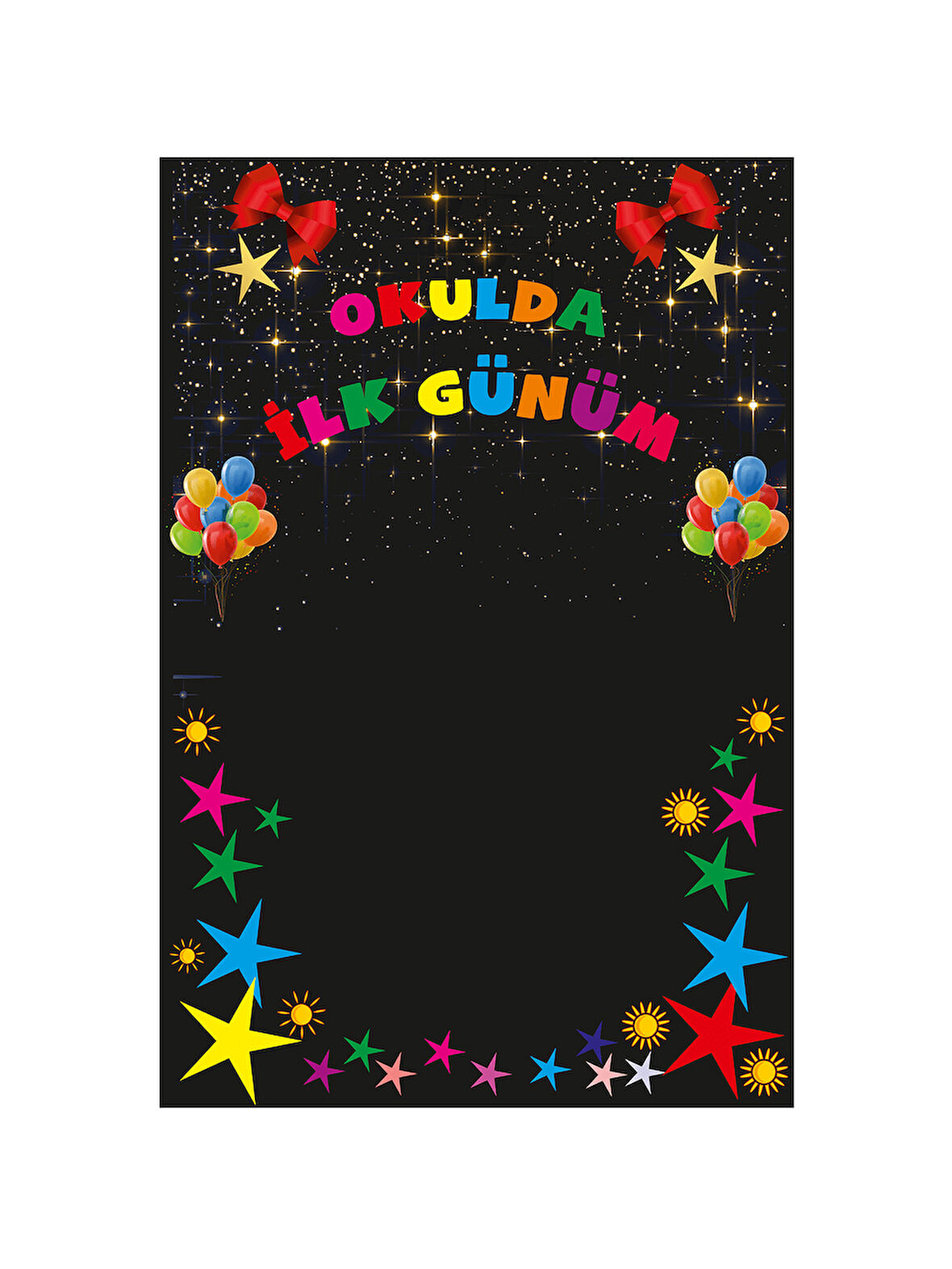 Okulda İlk Günüm Hatıra Fotoğraf Panosu Branda 100x150