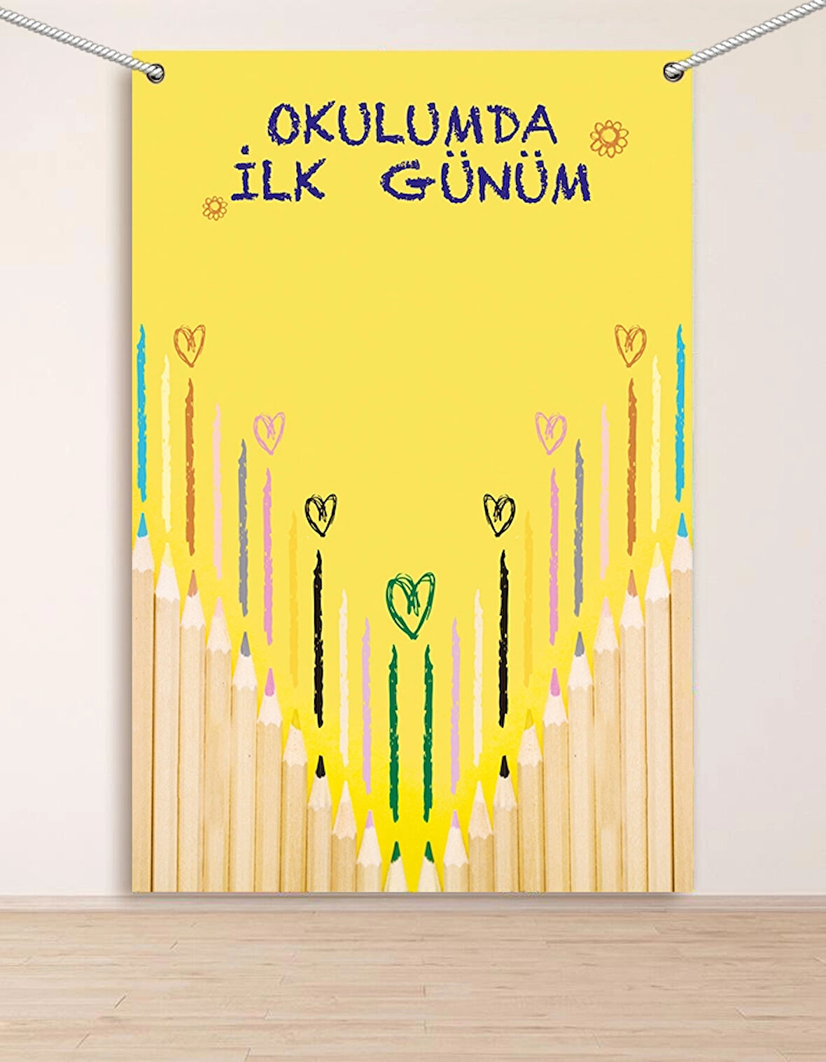 Okulumda İlk Günüm Hatıra Fotoğraf Panosu Branda 100x150