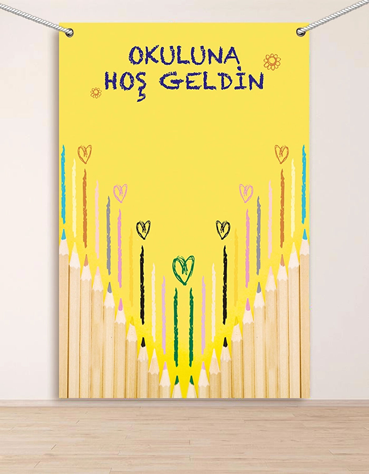 Okuluna Hoşgeldin Hatıra Fotoğraf Panosu Branda 100x150