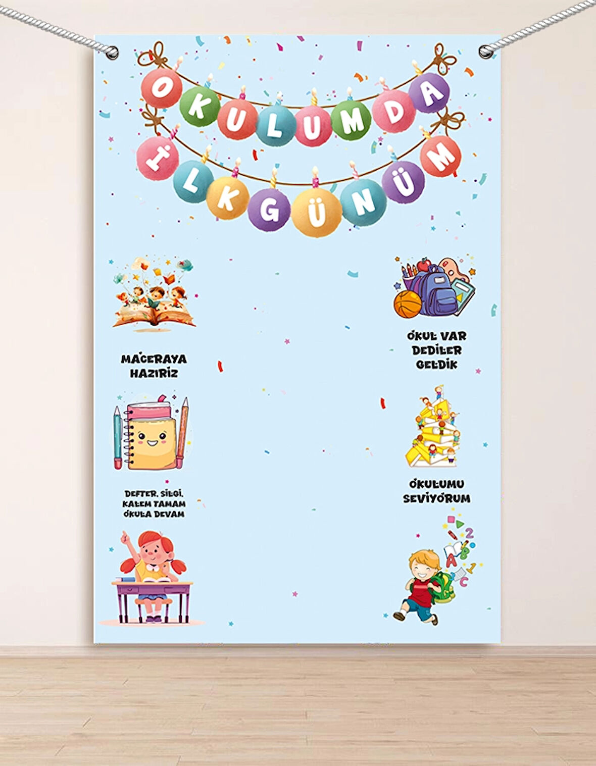 Okulumda İlk Günüm Hatıra Fotoğraf Panosu Branda 160x200