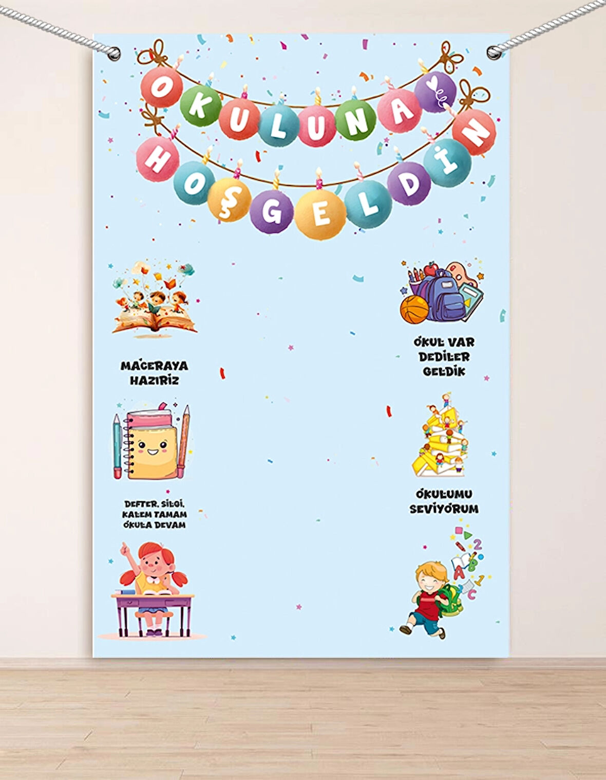 Okuluna Hoşgeldin Hatıra Fotoğraf Panosu Branda 160x200