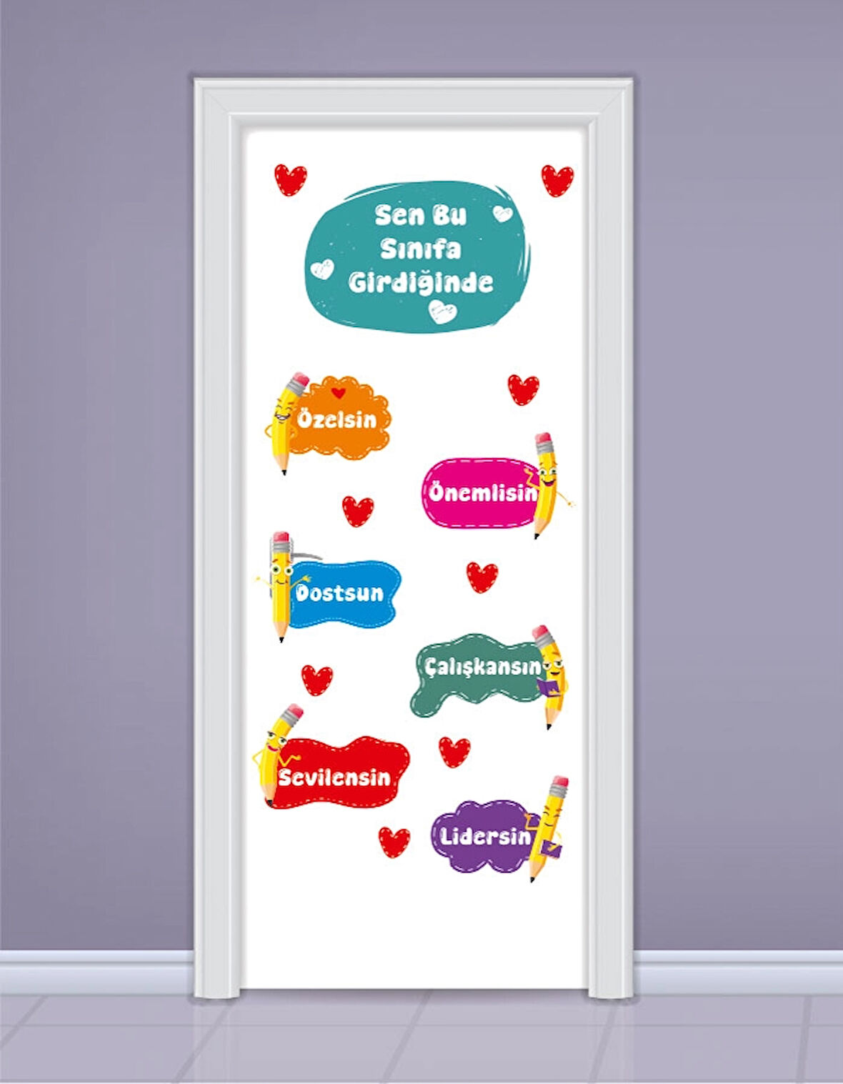 Okula Hoşgeldin Kapı Süsleme Stickerları